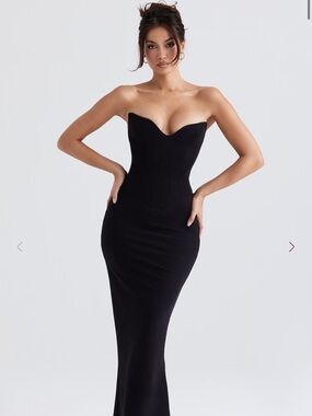 House of CB Black Strapless Sweetheart Gown
